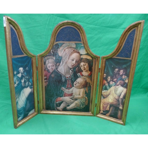 386 - Small gilt framed 2 fold panel