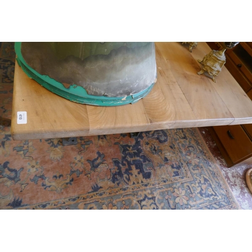 410 - Large plank top table with industrial base - Approx L: 275cm W: 98cm H: 80cm