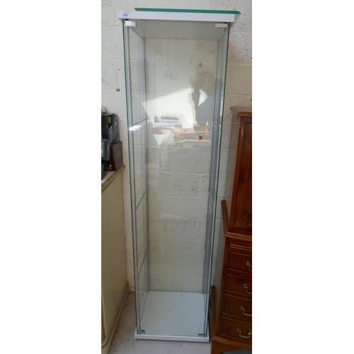 419 - Glass display cabinet - Approx: W: 43cm D: 37cm H: 164cm