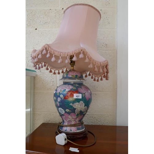 421 - Ceramic Oriental table lamp