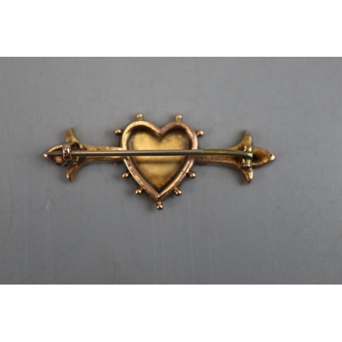 43 - Victorian gold mizpah brooch