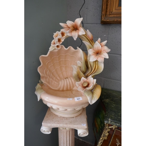 431 - Decorative water feature on pedestal base in working order - Approx. height: 137cm