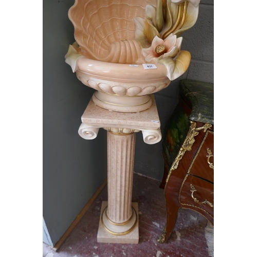 431 - Decorative water feature on pedestal base in working order - Approx. height: 137cm