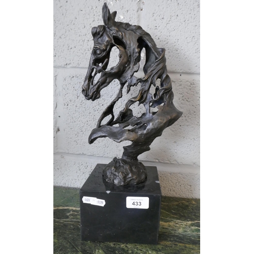 433 - Contemporary bronze horse head