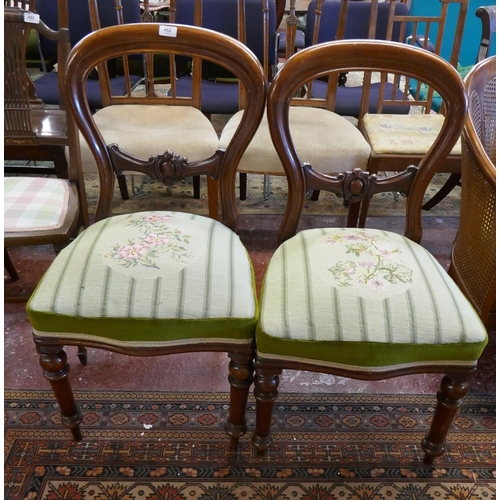 452 - Pair of balloon back dining chairs