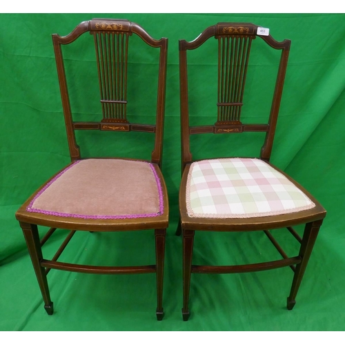 453 - Pair of inlaid chairs