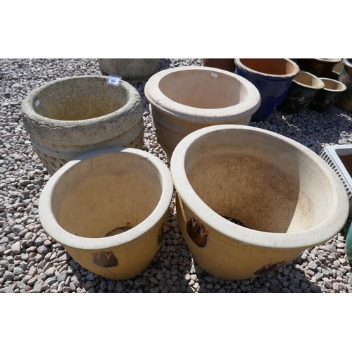 485 - 4 garden planters to include 2 glazed 