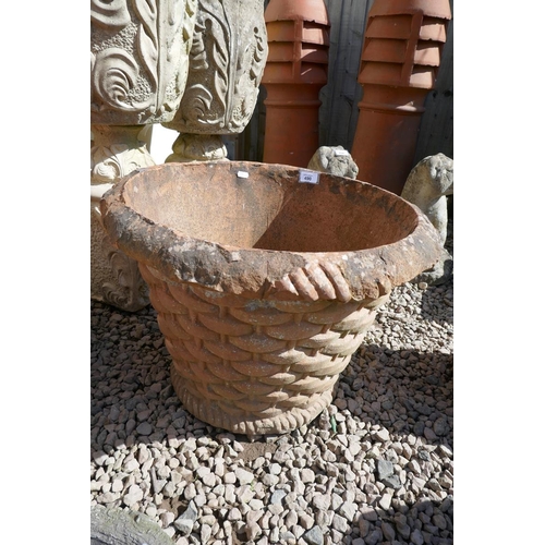 490 - Large terracotta lattice circular planter 