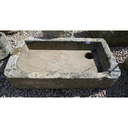 499 - Large antique stone trough 