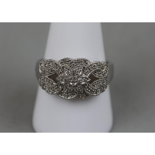 66 - White gold and diamond ring - Approx. size: S