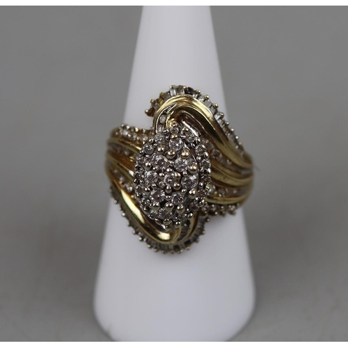 67 - Gold and diamond dress ring - Approx. size: P