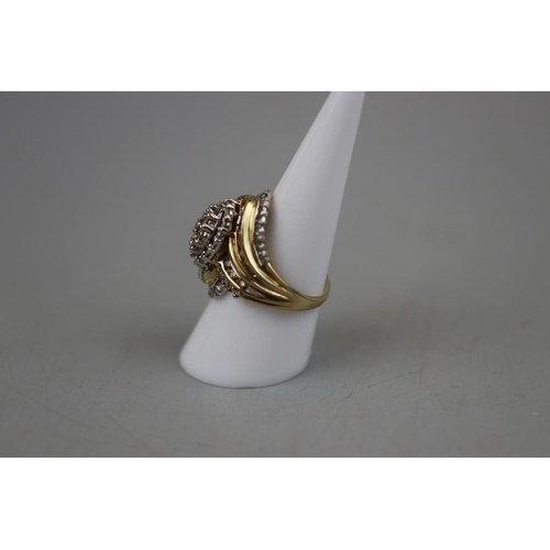 67 - Gold and diamond dress ring - Approx. size: P