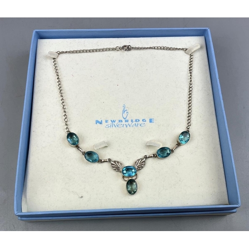 80 - Silver and blue stone necklace