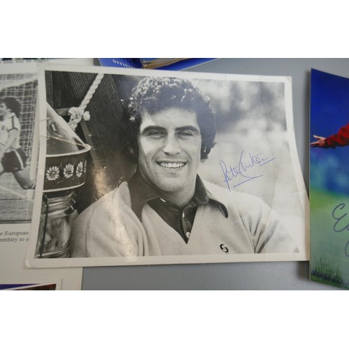 96 - Collection of football autographs - Kevin Keegan, Peter Shilton, Roy Wilson etc together with footba... 