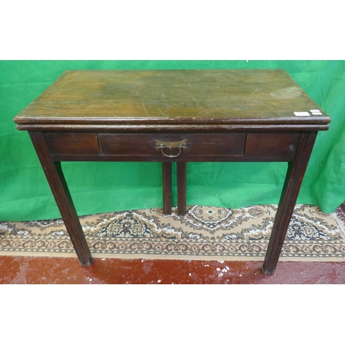 115 - Late 18thC mahogany tea table with drawer