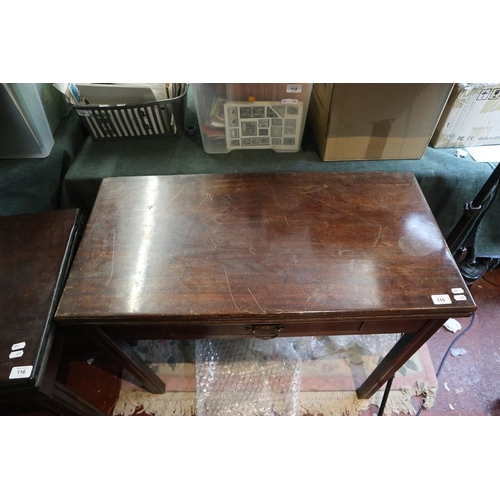 115 - Late 18thC mahogany tea table with drawer