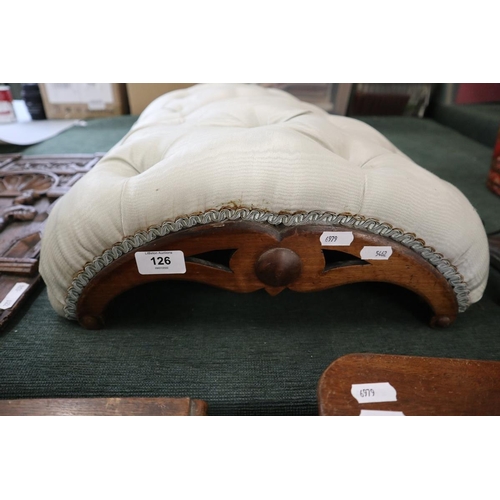 126 - Pair of Regency foot stools with silk covers