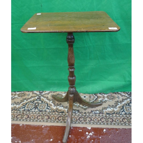 129 - 19thC square top mahogany tripod table