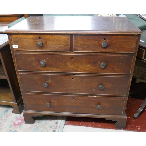 142 - Antique mahogany chest of drawers - Approx: W: 94cm D: 51cm H: 92cm
