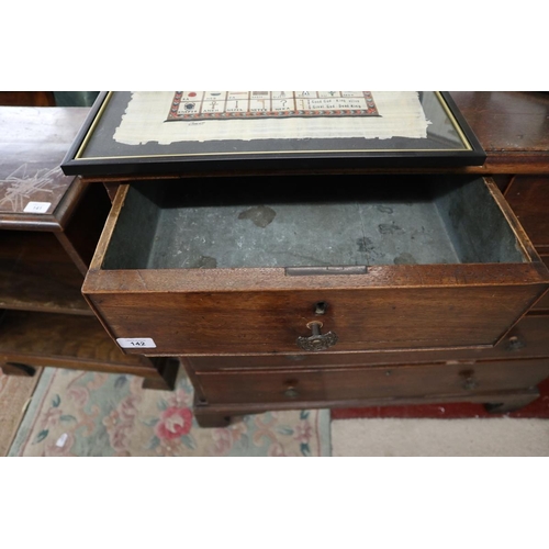 142 - Antique mahogany chest of drawers - Approx: W: 94cm D: 51cm H: 92cm