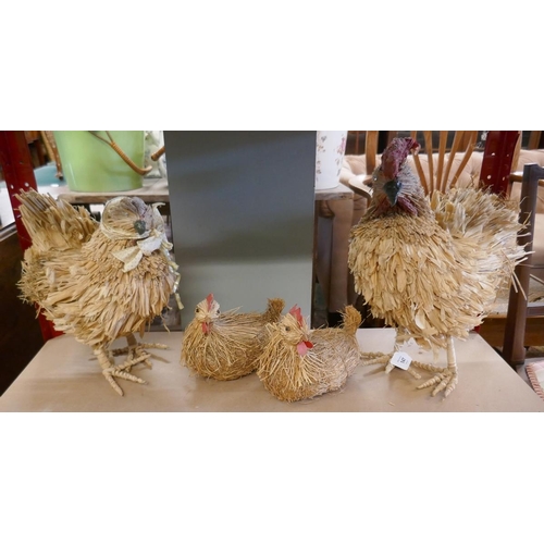 147 - 4 straw chickens