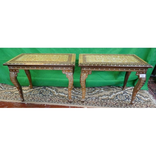 154 - Pair of inlaid tables 