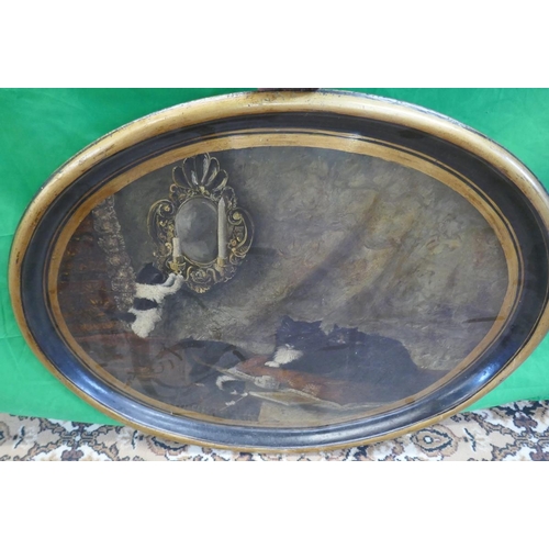 157 - Pontypool hand painted tray