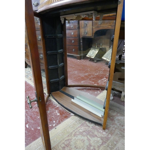 158 - Bow fronted wall hanging display cabinet