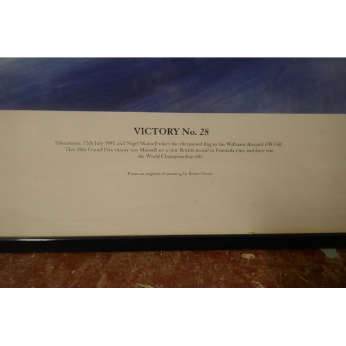 167 - Signed L/E print - Nigel Mansell Victory 28 by Robin Owen