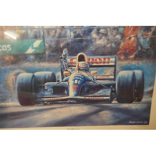 167 - Signed L/E print - Nigel Mansell Victory 28 by Robin Owen