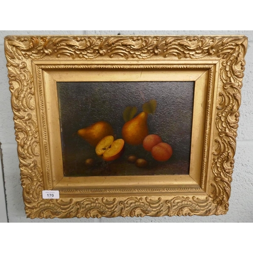 170 - Oil on board - Still life - Approx image size: 30cm x 22cm