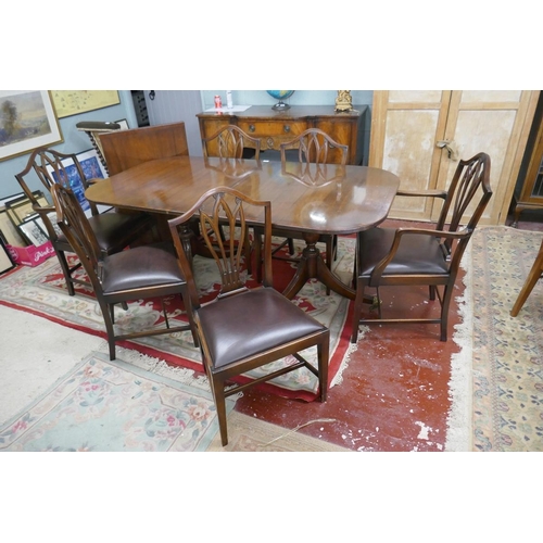 173 - Regency style table and 6 chairs - Approx size of table L: 239cm W: 98cm H: 74cm