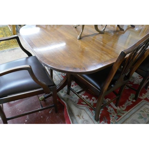 173 - Regency style table and 6 chairs - Approx size of table L: 239cm W: 98cm H: 74cm