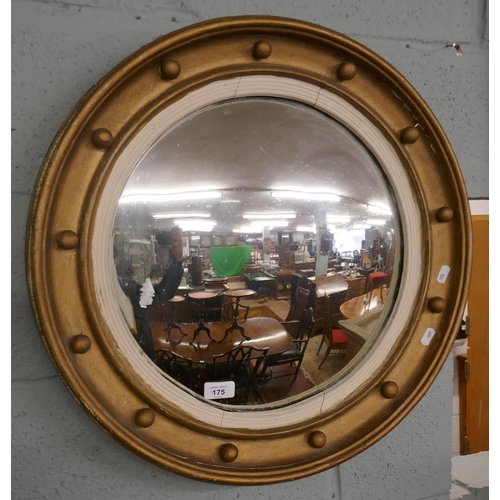 175 - Regency gilt convex mirror