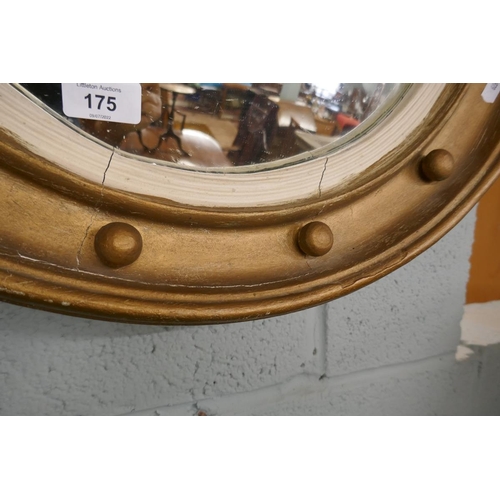 175 - Regency gilt convex mirror