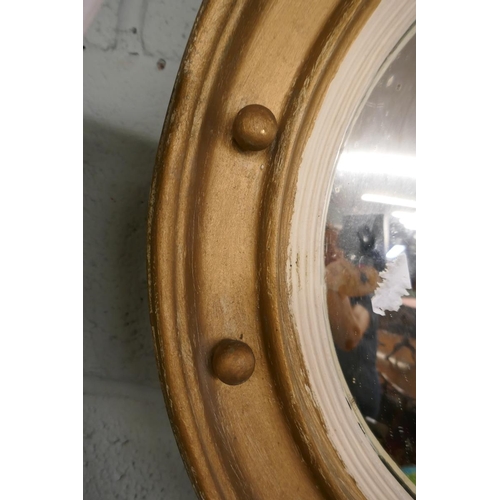 175 - Regency gilt convex mirror