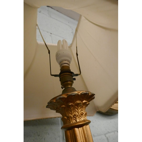 177 - Gilt lamp with shade