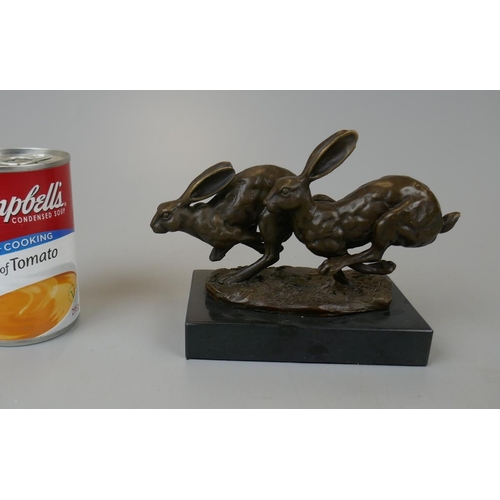 184 - Bronze figure of hares - Height 12cm