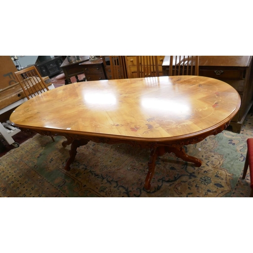 187 - Inlaid dining table - Approx size L: 250cm W: 120cm H: 78cm