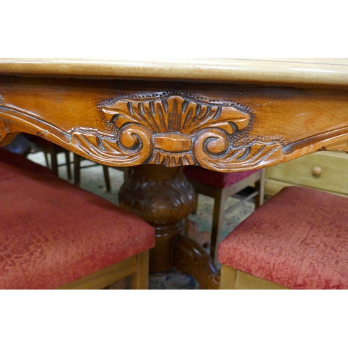 187 - Inlaid dining table - Approx size L: 250cm W: 120cm H: 78cm