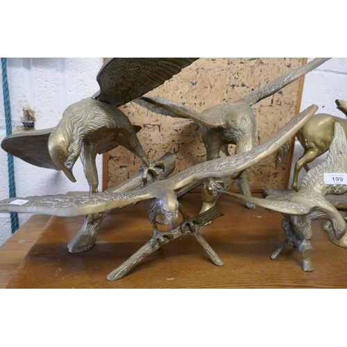 199 - Large collection of brass animals