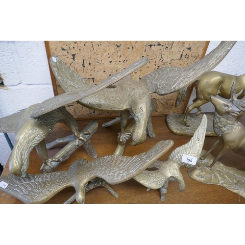 199 - Large collection of brass animals