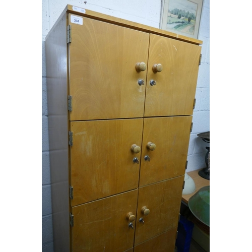 204 - School locker - Approx size W: 65cm D: 52cm H: 180cm