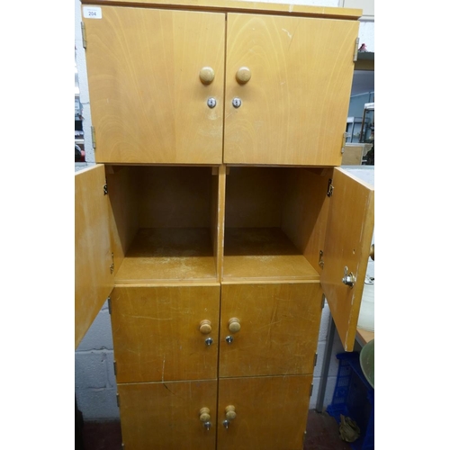 204 - School locker - Approx size W: 65cm D: 52cm H: 180cm