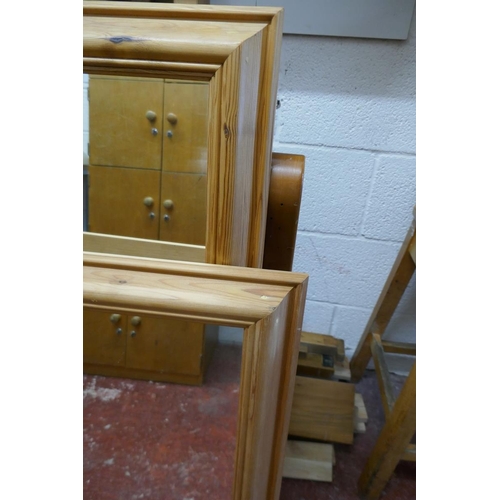 212 - 2 pine framed mirrors