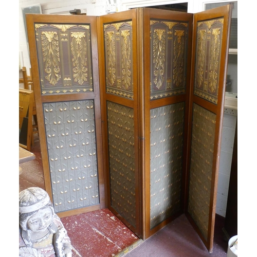 214 - 4 fold Art Deco room divider screen