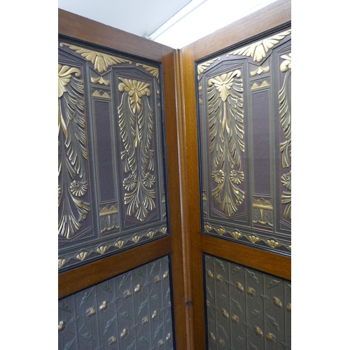 214 - 4 fold Art Deco room divider screen