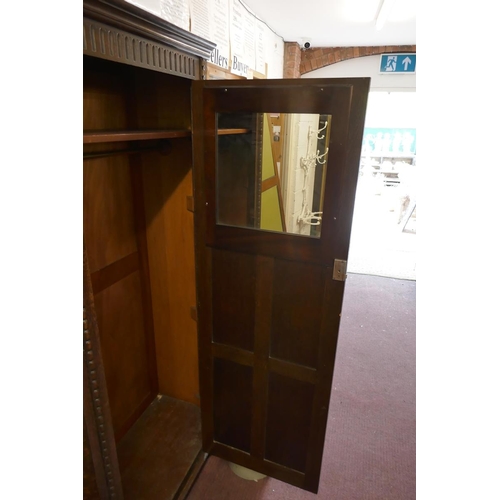 215 - Oak wardrobe - Approx size W: 113cm D: 46cm H: 183cm