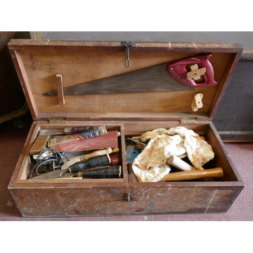 216 - Carpentry chest and tools