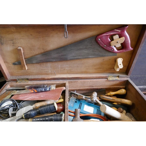 216 - Carpentry chest and tools